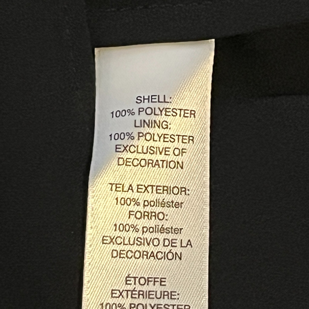 Chico's Womens Top 1 Medium Black Twofer Attached Shell Sheer Tunic Embroidered - Picture 14 of 14